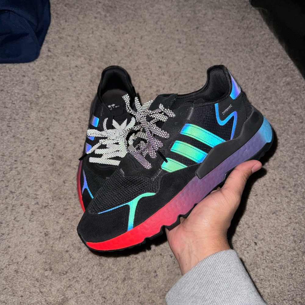 Adidas Men's Black and Neon Nite Joggers Shoes